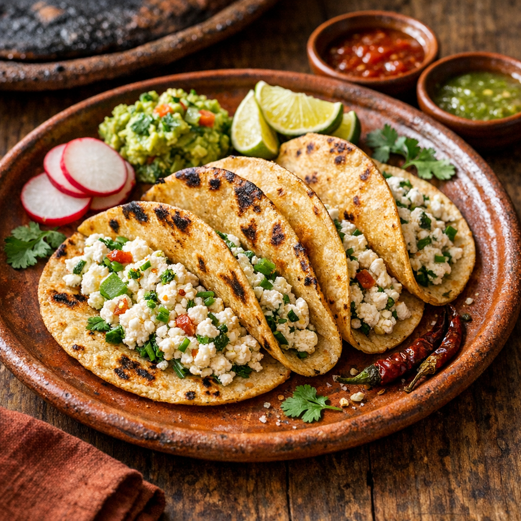 Tacos de Requesón Bajo en Sodio al Comal