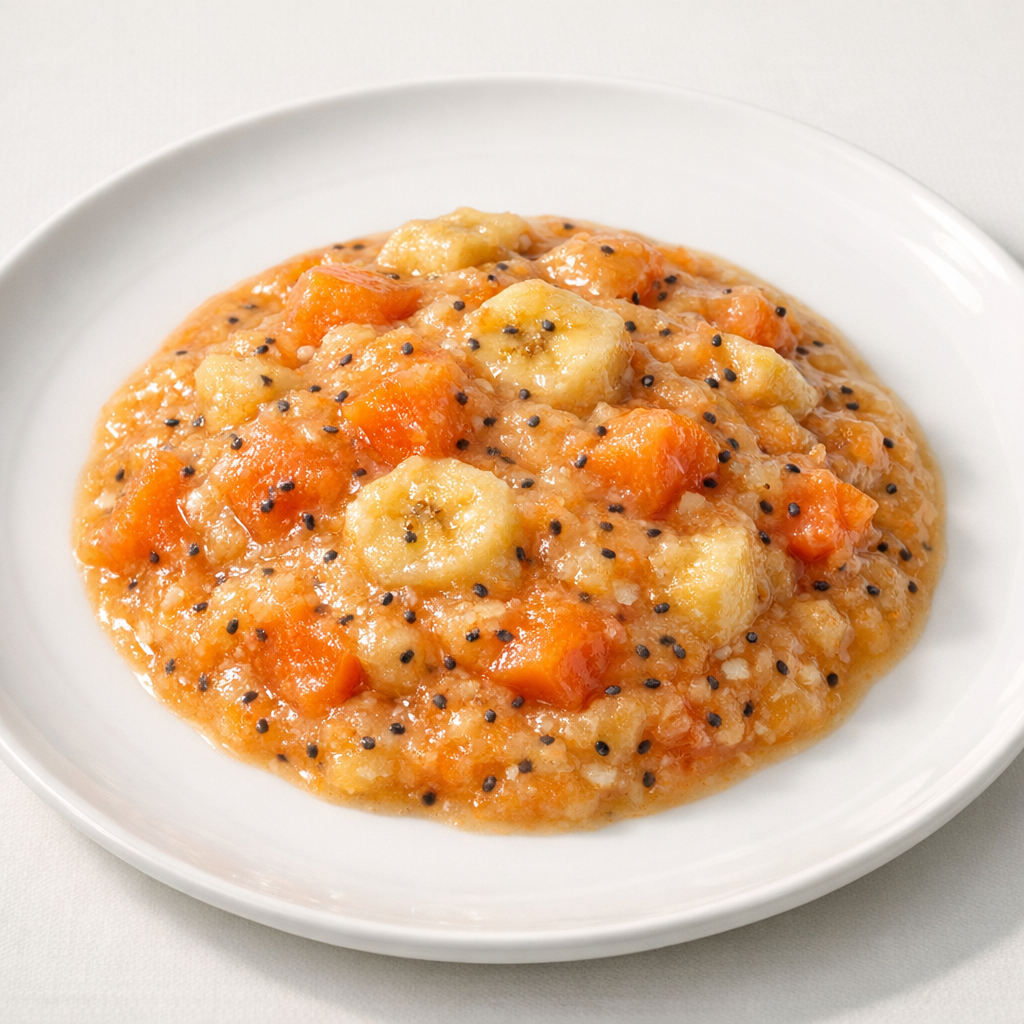 Compota de Papaya y Plátano con Semillas de Chía