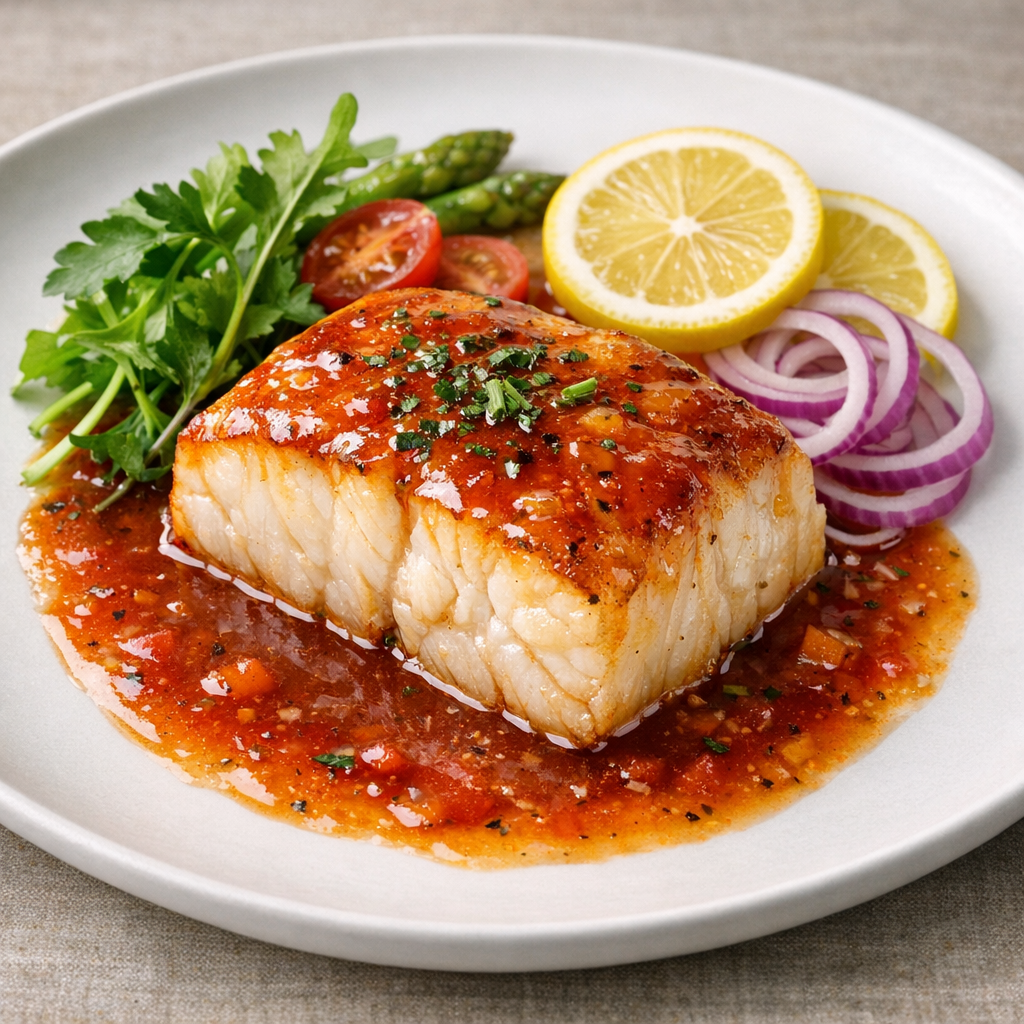 Filete de Pescado Blanco en Caldillo Dulce