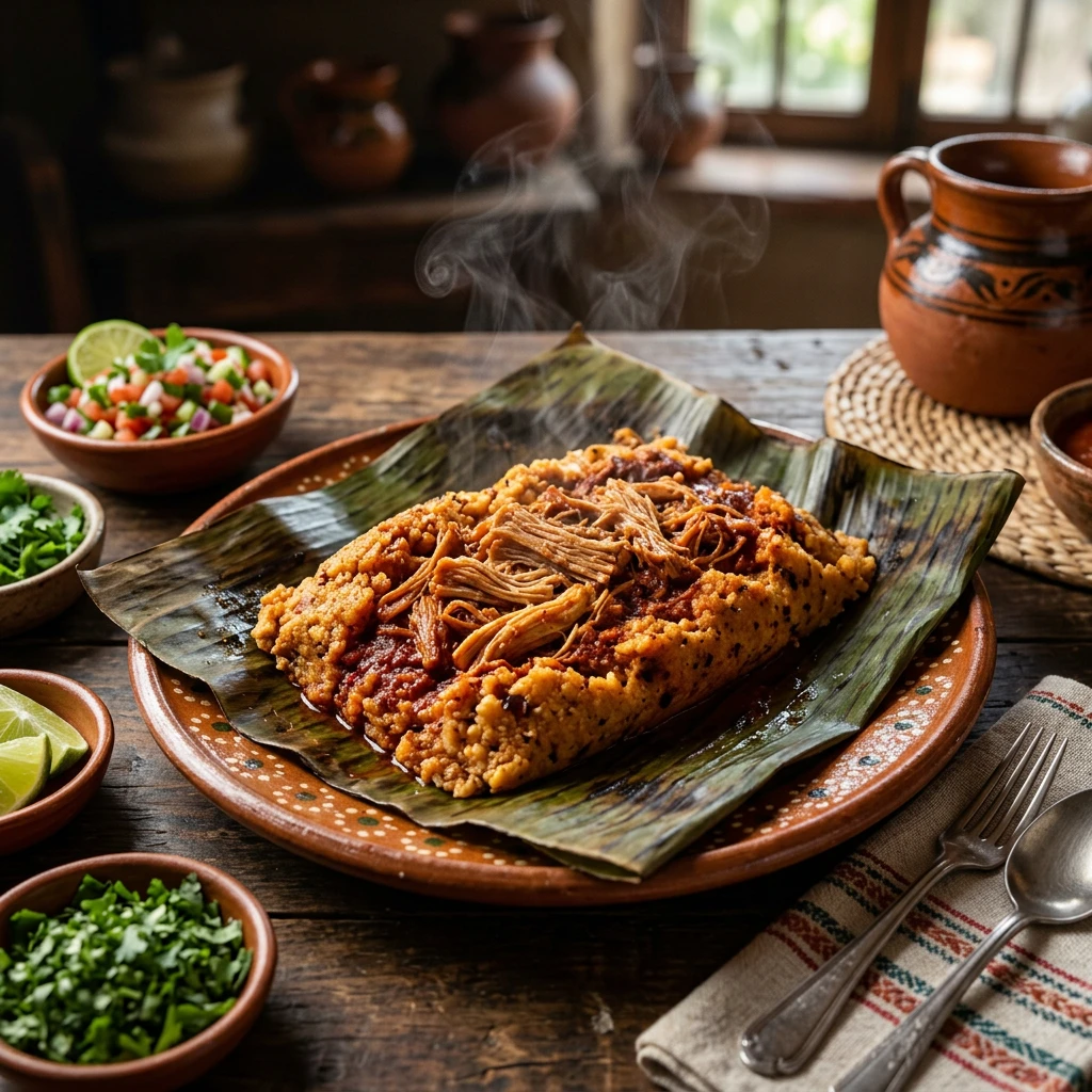 Zacahuil Huasteco de Pollo en Adobo