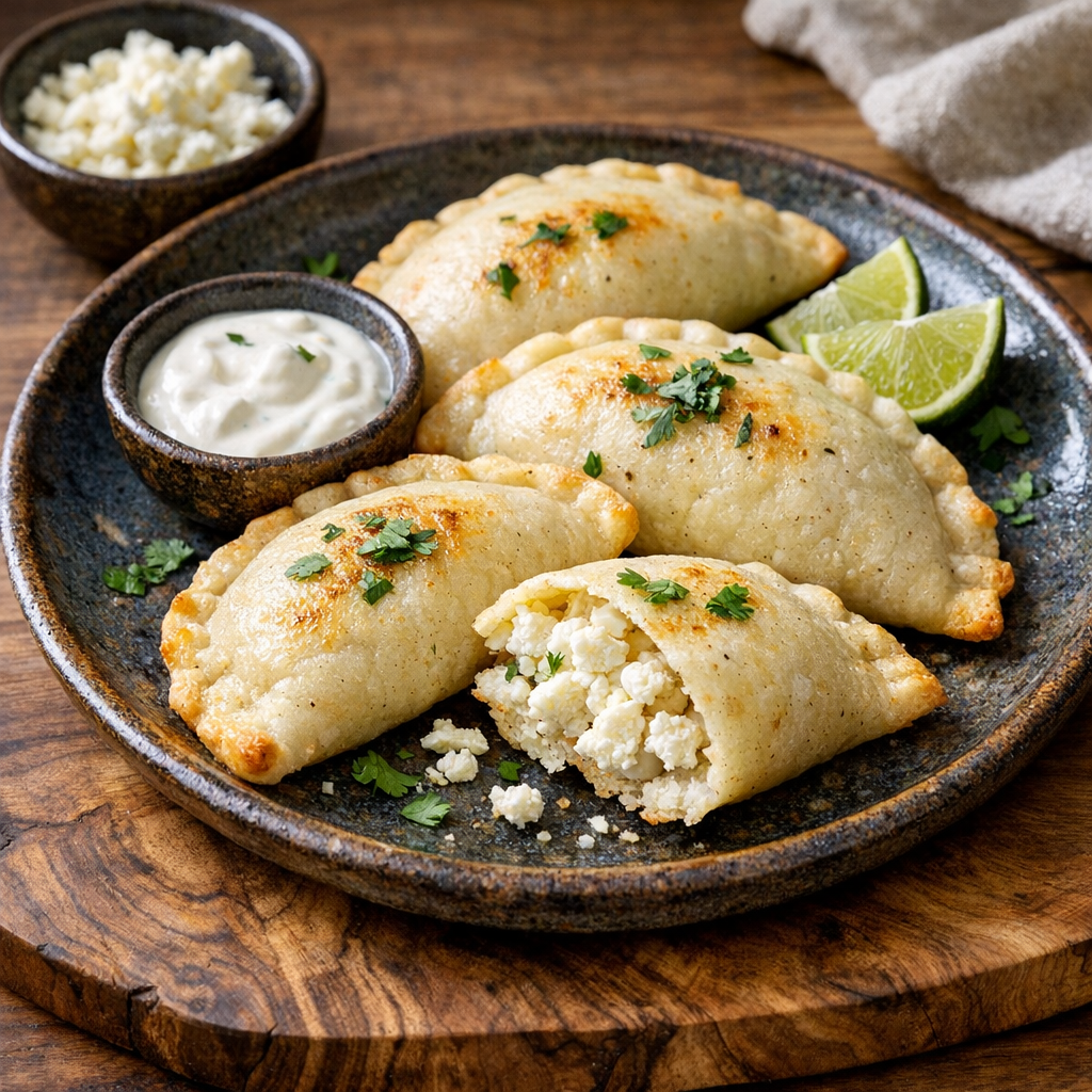 Empanadas de Maíz Blanco Rellenas de Requesón