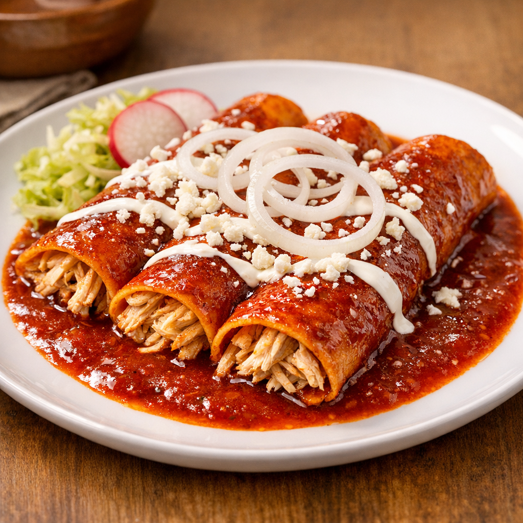 Enchiladas Dulces Queretanas de Pollo