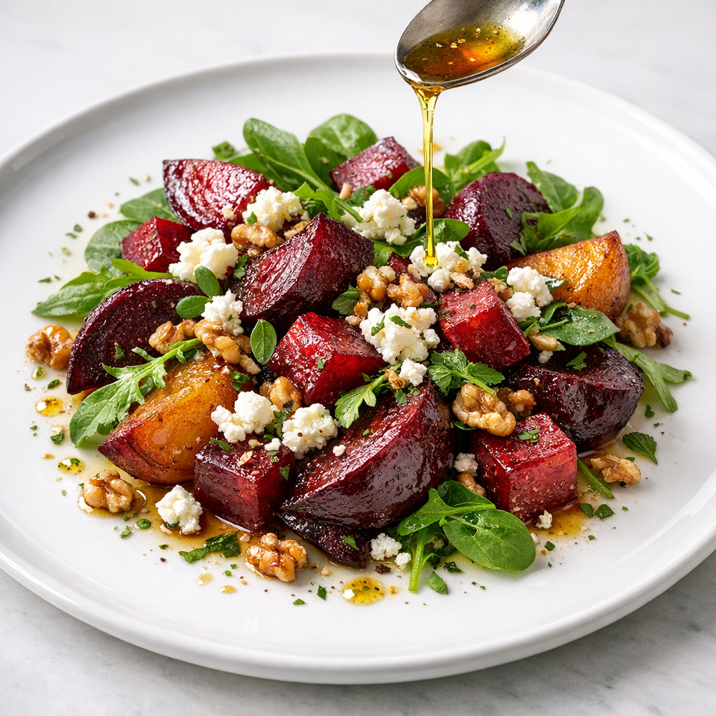 Ensalada de Betabel Asado con Queso de Cabra