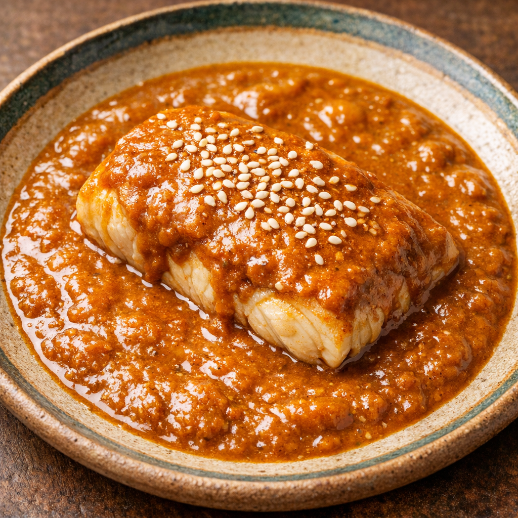 Filete de Corvina en Mole de Olla Claro