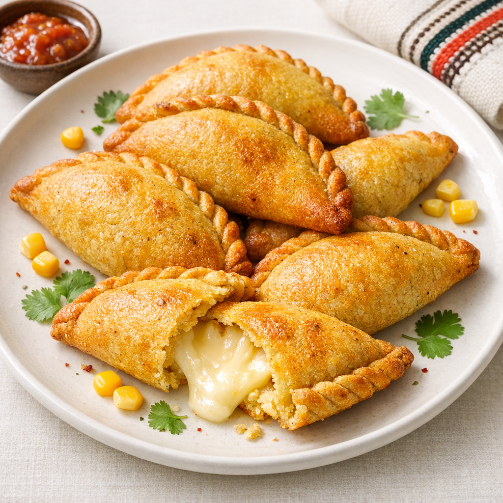 Empanadas de Maíz Horneadas Rellenas de Queso