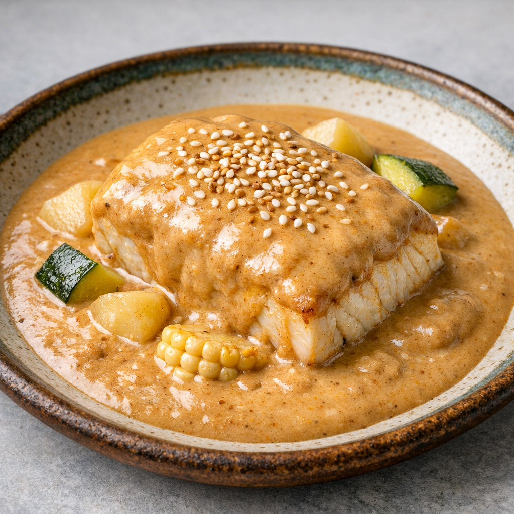 Filete de Mero en Mole de Olla Claro