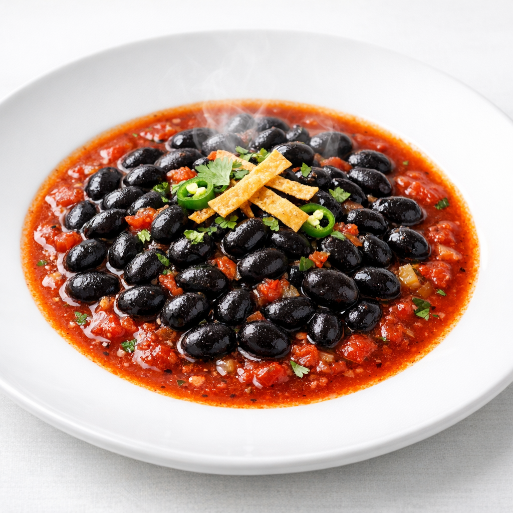Frijoles Negros de la Olla en Caldillo de Chiltomate