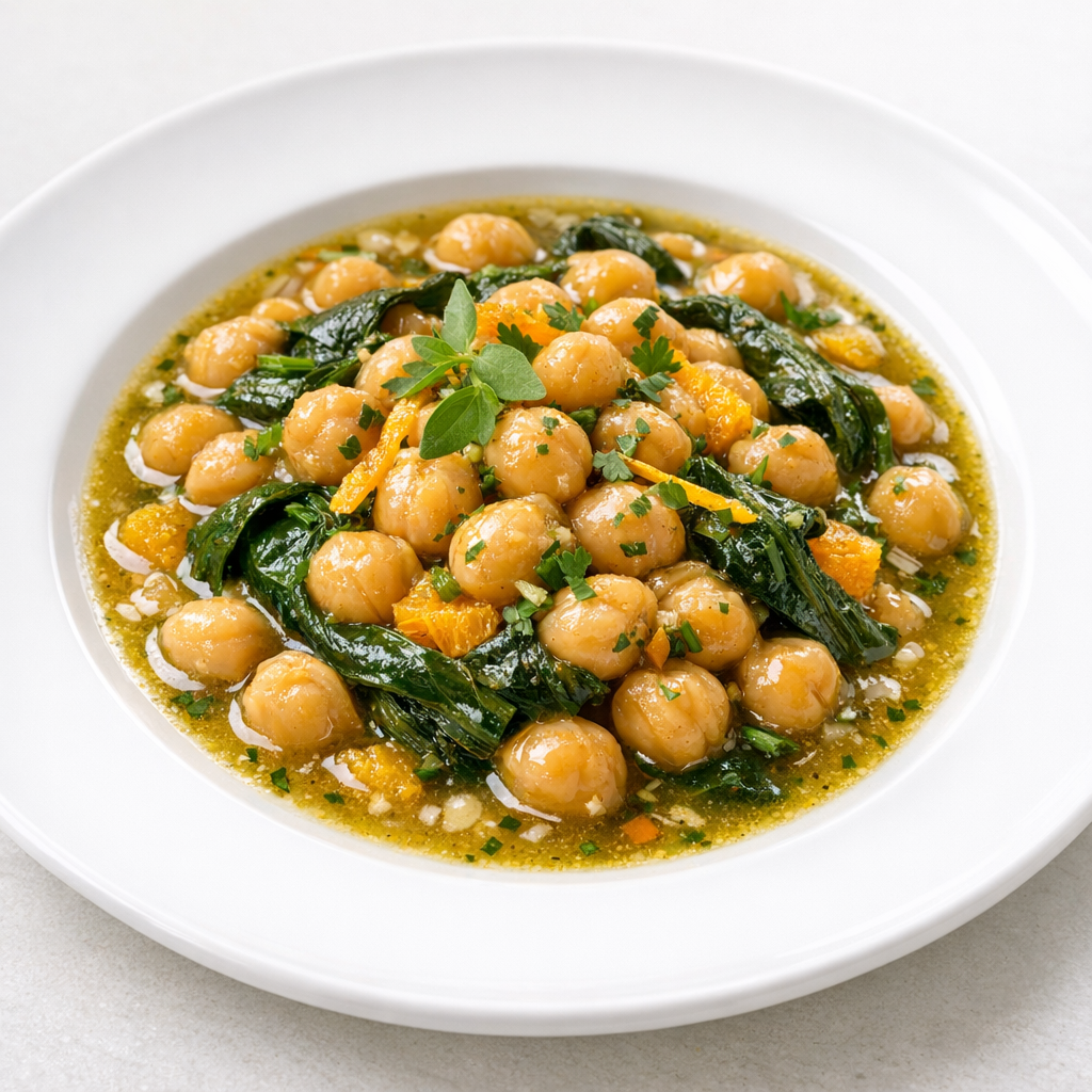 Garbanzos de la Olla al Acuyo y Naranja Agria