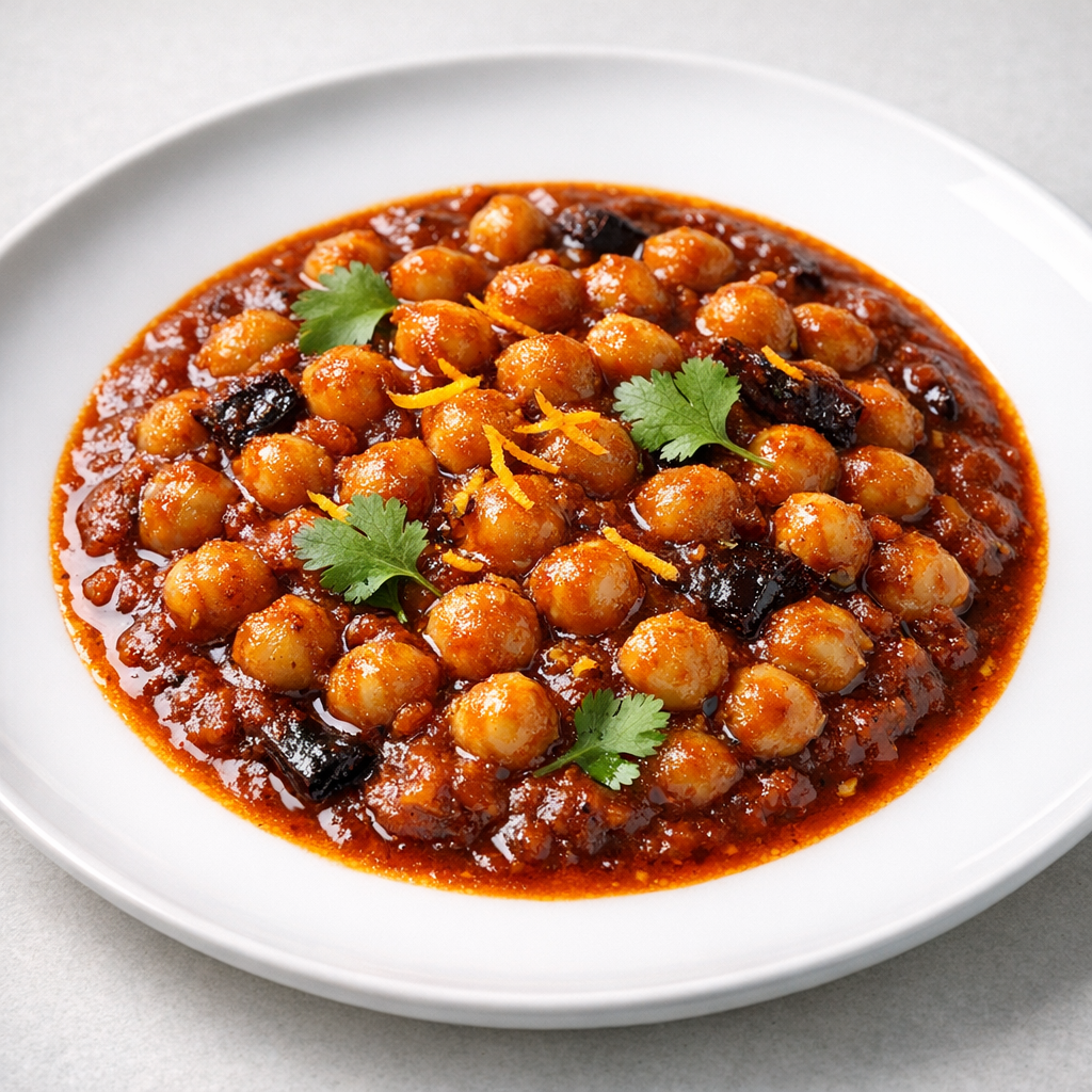 Garbanzos de la Olla en Adobo de Chile Ancho y Naranja