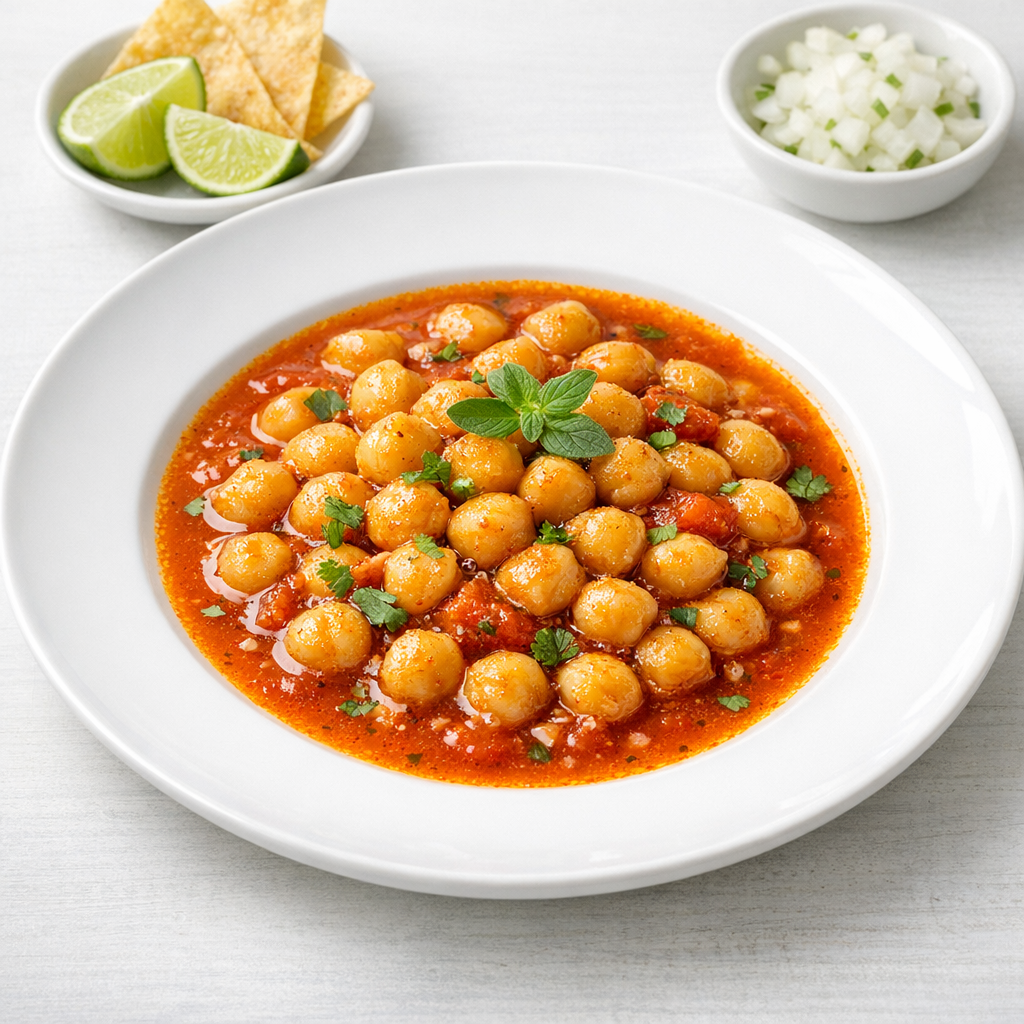 Garbanzos de la Olla en Caldillo de Chiltomate