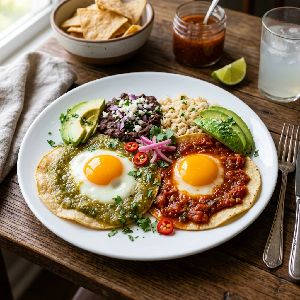 Huevos Divorciados con Salsa Verde y Salsa Roja