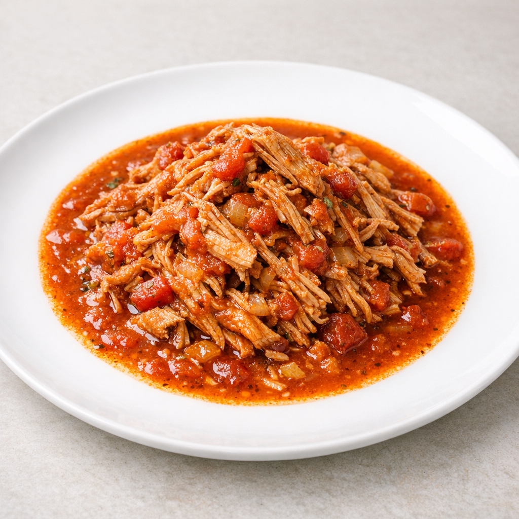 Lomo de Cerdo Magro Deshebrado en Caldillo