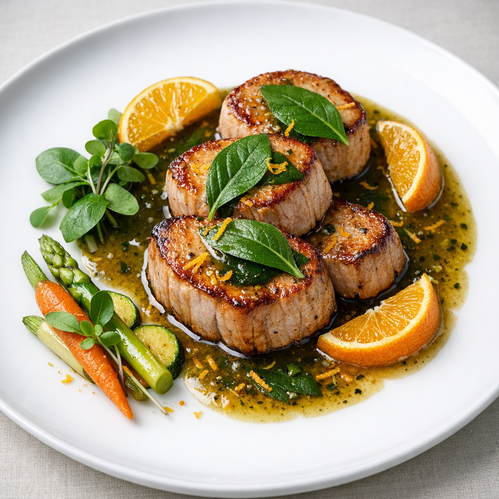 Lomo de Cerdo Magro al Acuyo y Naranja Agria