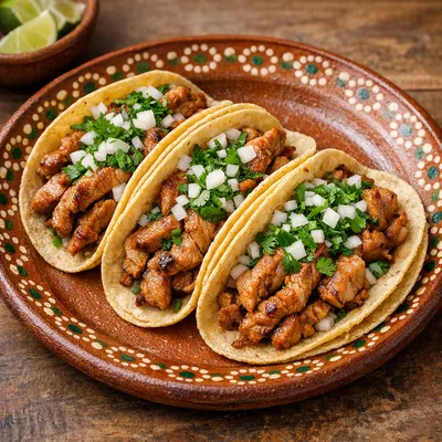 Lomo de Cerdo Magro en Tacos de Maíz con Cilantro