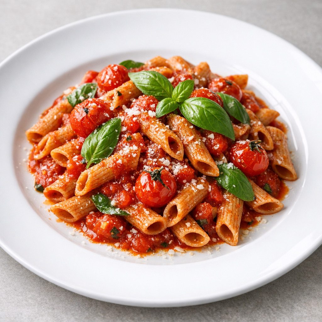 Pasta Integral con Salsa de Tomate y Albahaca