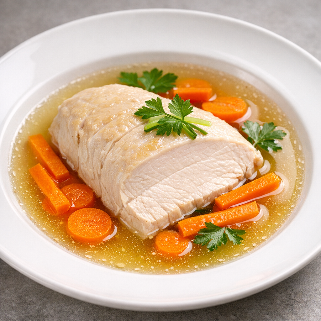 Pechuga de Pavo en Caldillo Claro con Zanahoria