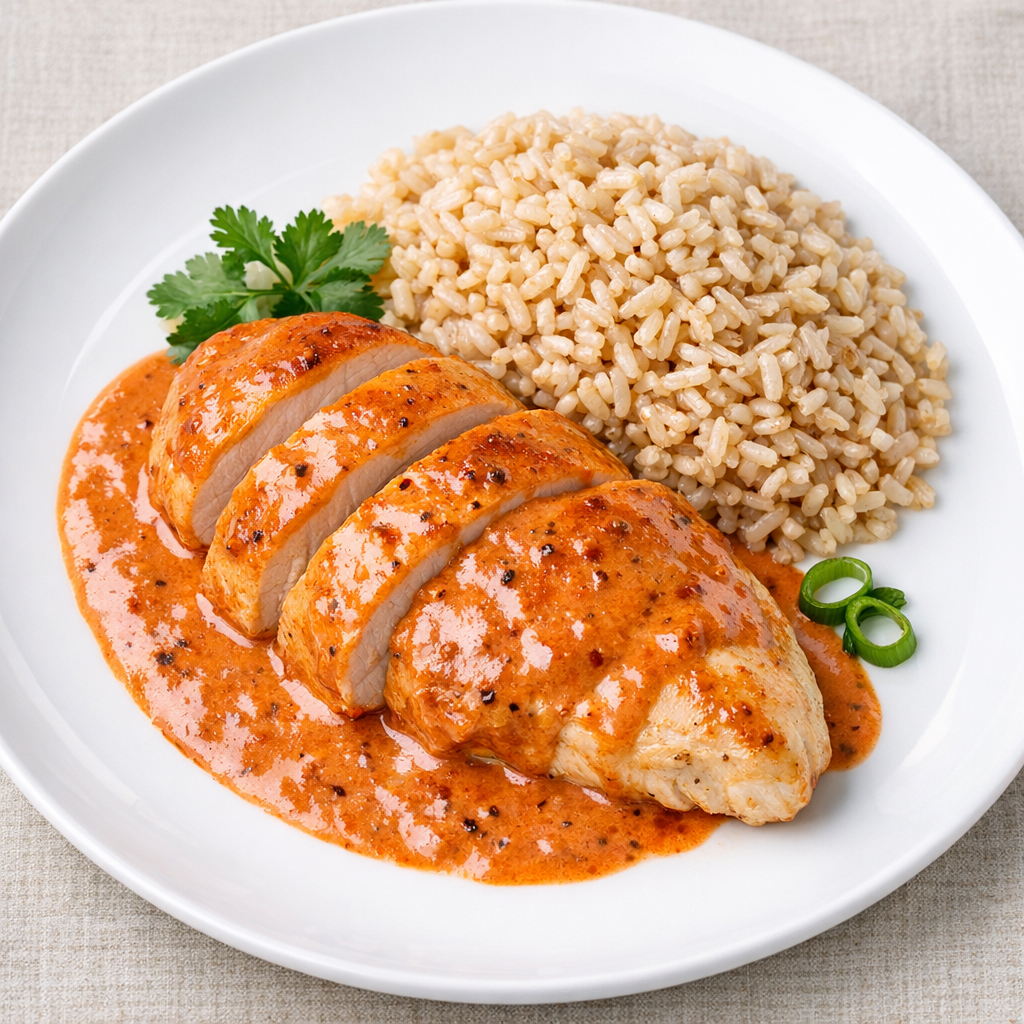 Pollo al Chipotle Suave con Arroz Integral