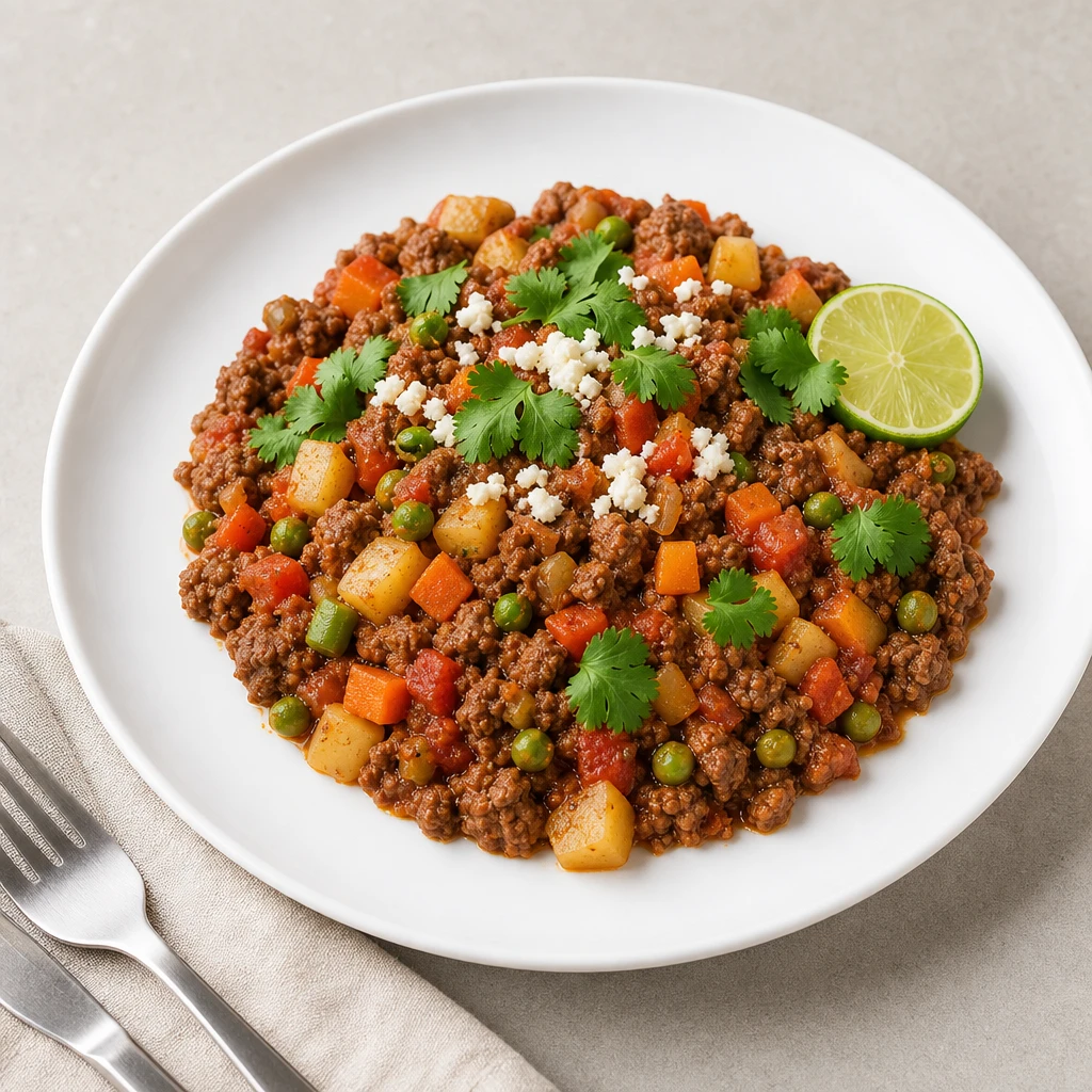 Picadillo de Res Magro con Verduras Picadas