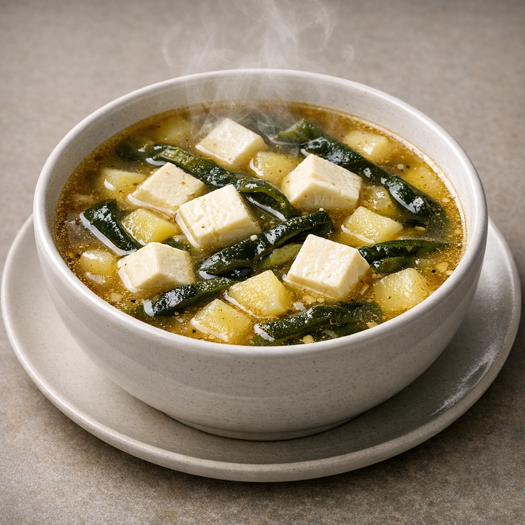 Sopa de Papa con Queso Panela y Chile Poblano
