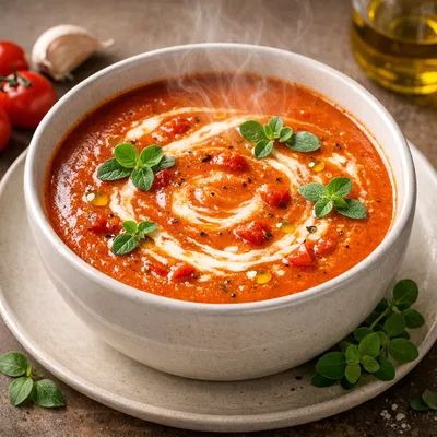 Crema de Jitomate Asado al Orégano Fresco