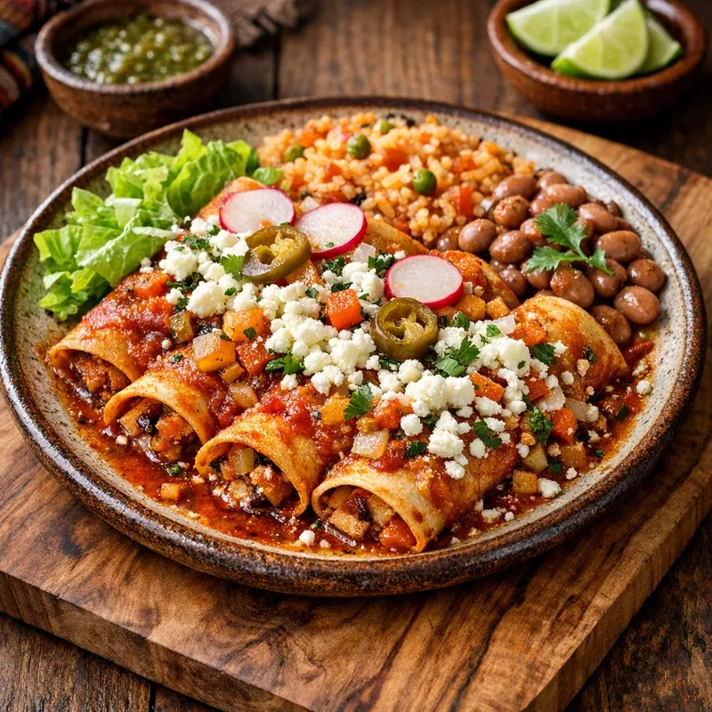 Enchiladas Mineras estilo Guanajuato con Queso Ranchero