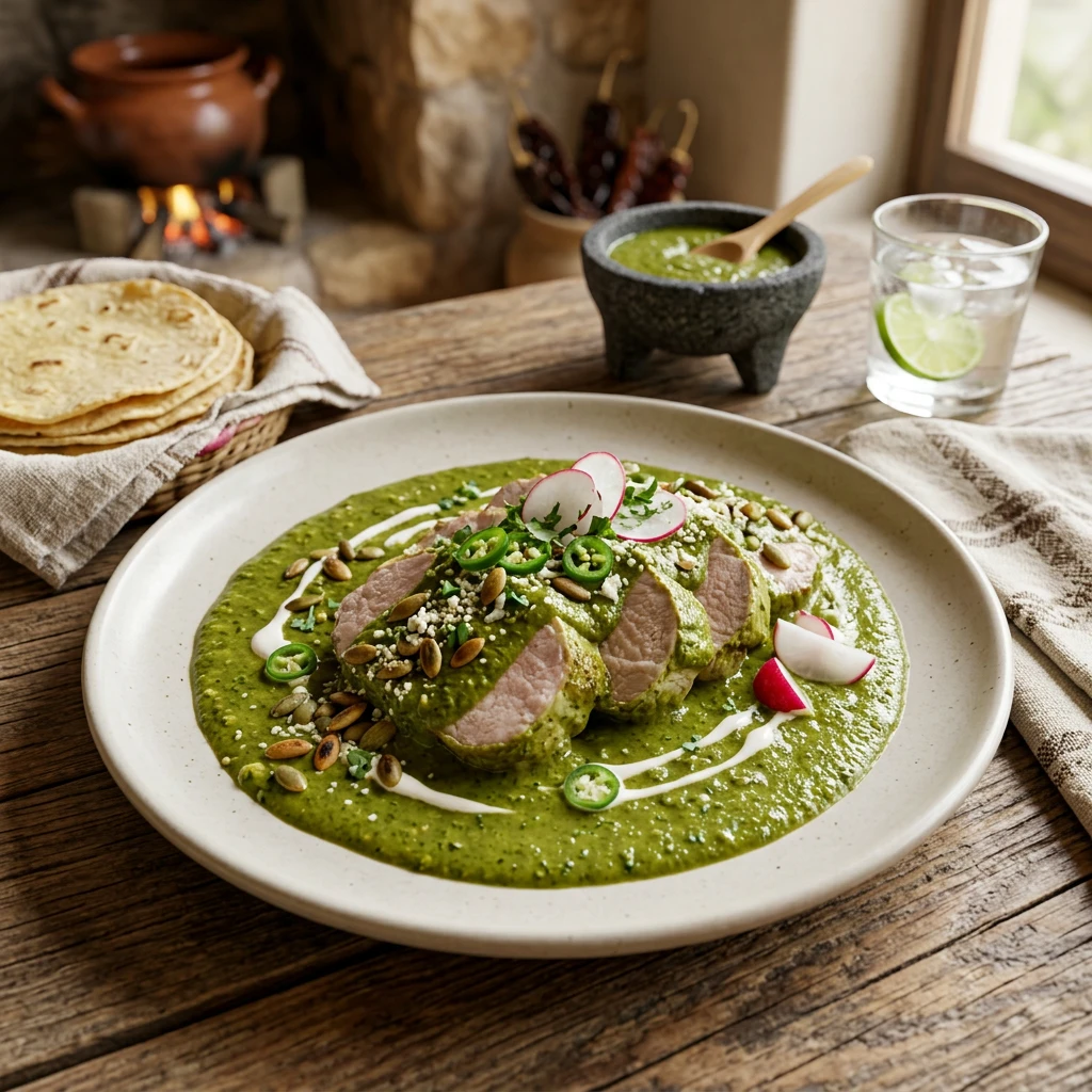 Cerdo en Mole Verde de Pepita de Calabaza