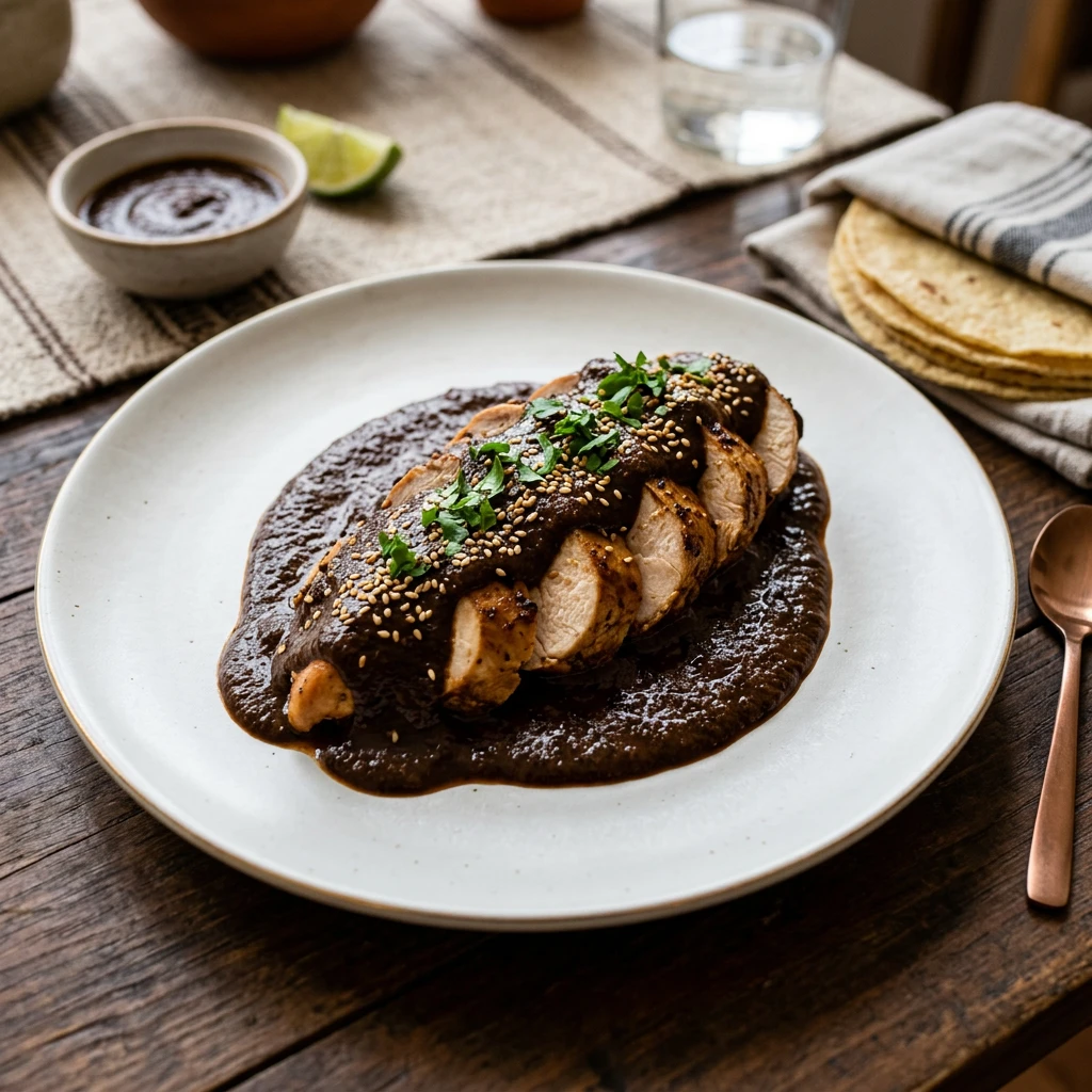 Mole Poblano Tradicional con Pechuga de Pollo