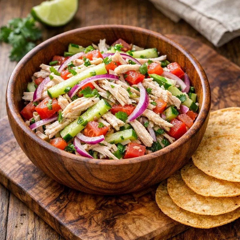 Salpicón Frío de Pechuga de Pavo con Pepino