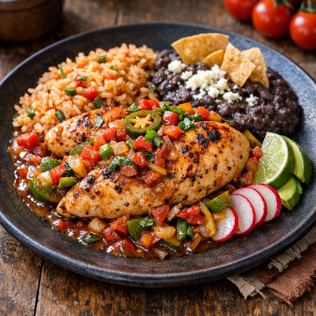 Pechuga de Pollo a la Mexicana con Pimiento