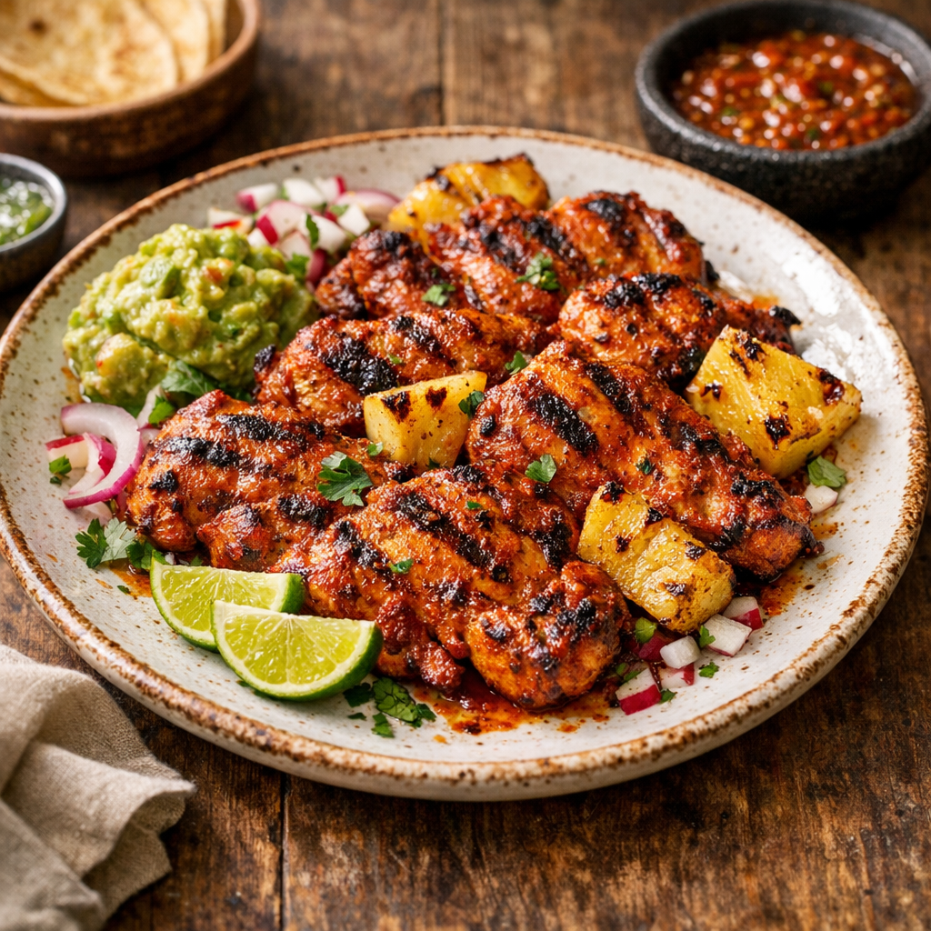 Pollo al Pastor Asado a la Plancha con Piña
