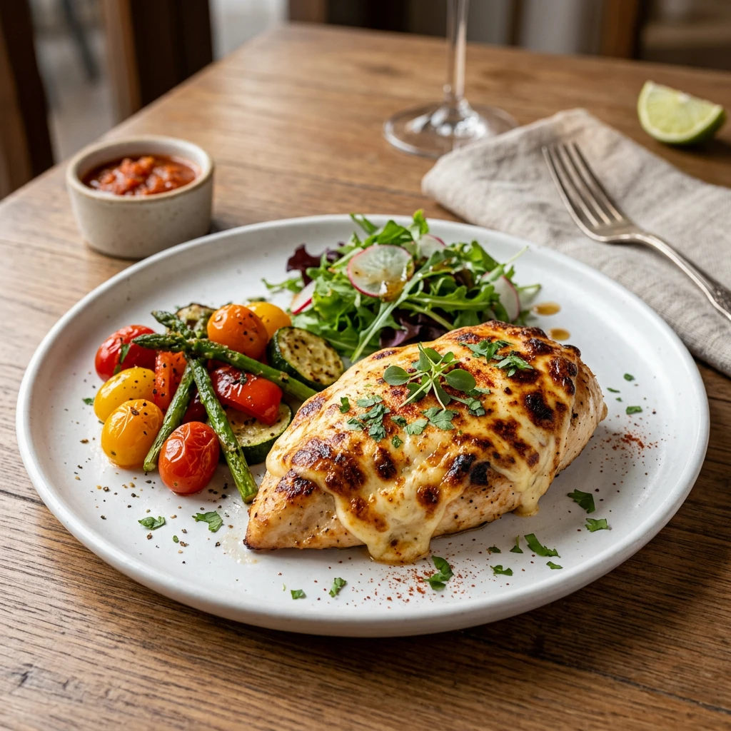 Pechuga de Pollo Gratinada con Queso Panela