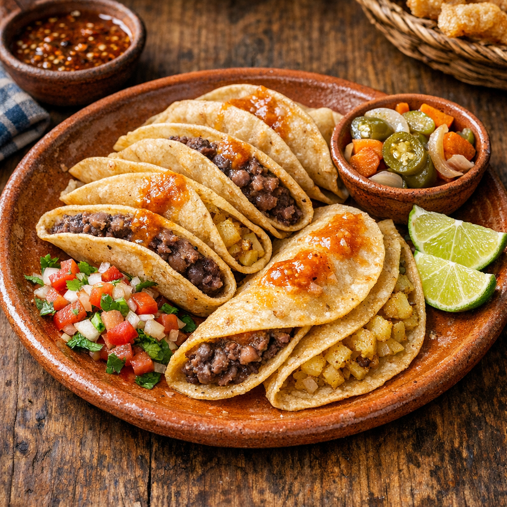 Tacos de Canasta Ligeros de Frijol y Papa