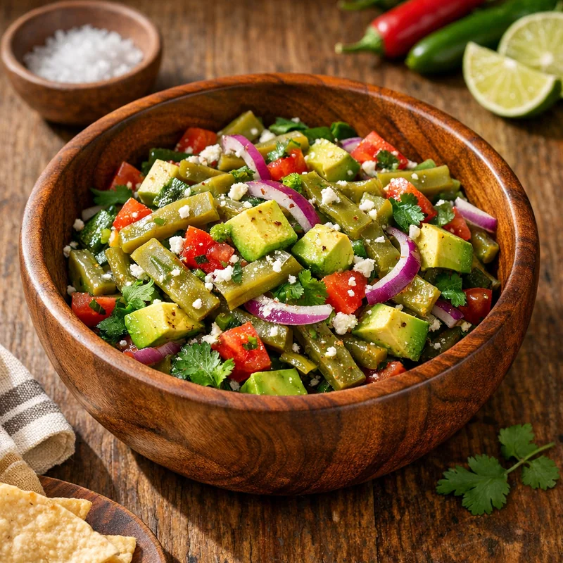 Ensalada Rápida de Nopales con Aguacate