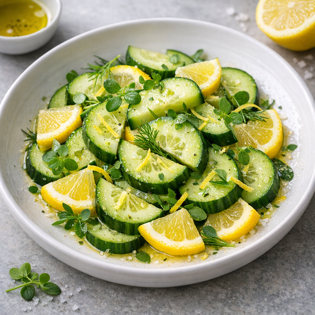 Ensalada de Pepino sin Semillas con Limón