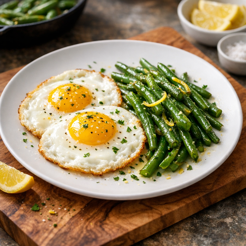 Huevos con Ejotes Salteados al Limón