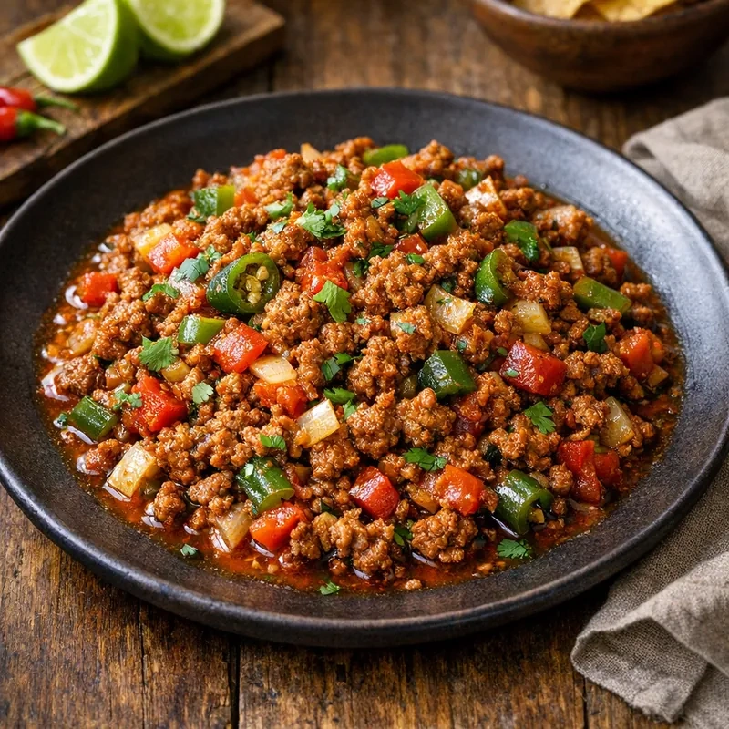 Carne Molida de Res Magra a la Mexicana