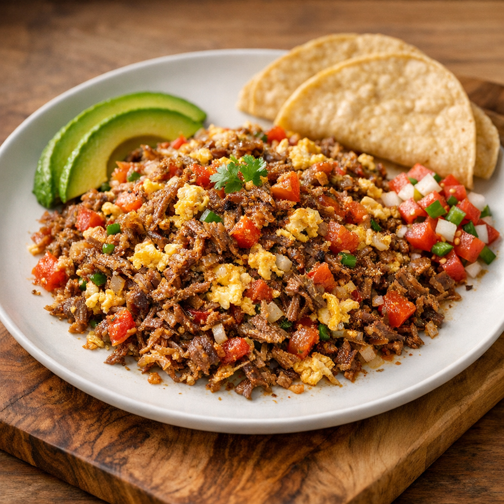 Machaca con Huevo y Jitomate estilo Sinaloense