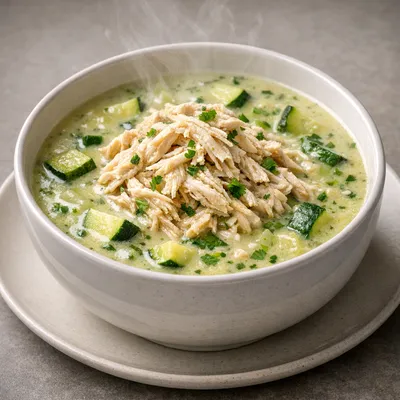 Pollo Deshebrado en Crema de Calabacita