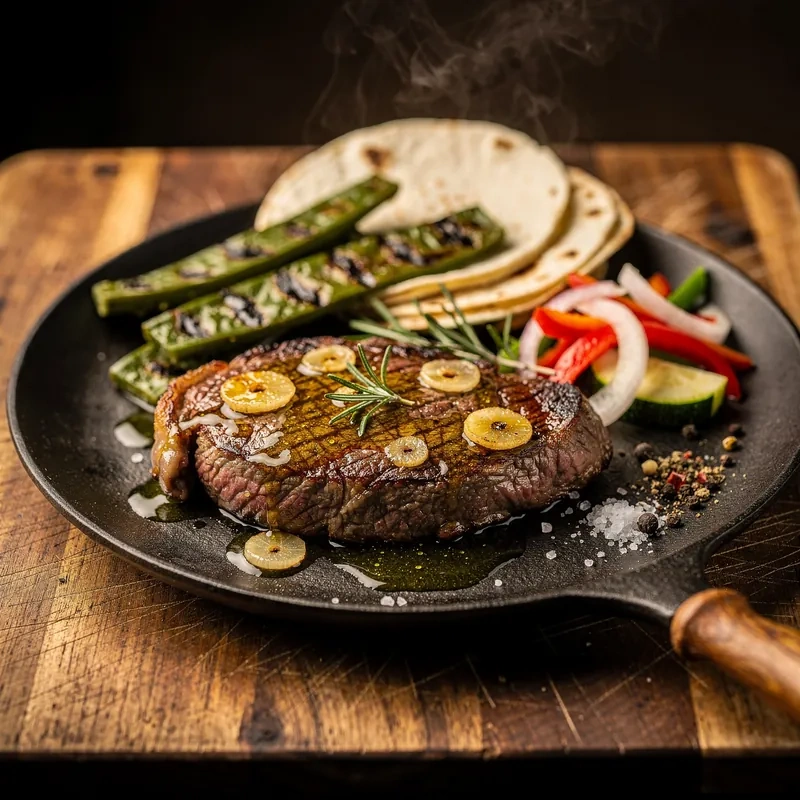 Bistec de Res al Mojo de Ajo con Limón