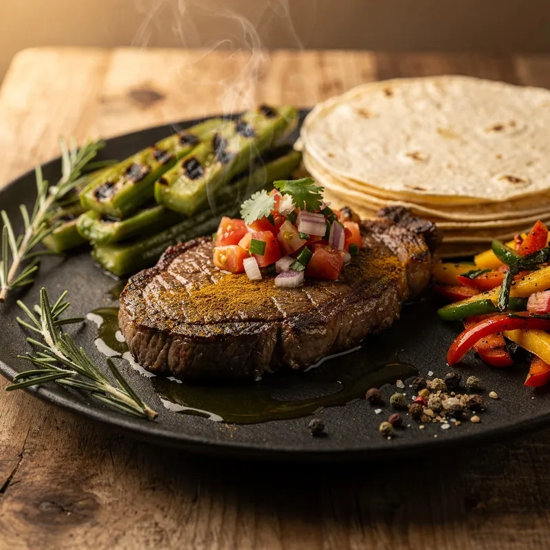 Bistec de Res al Comino con Pico de Gallo