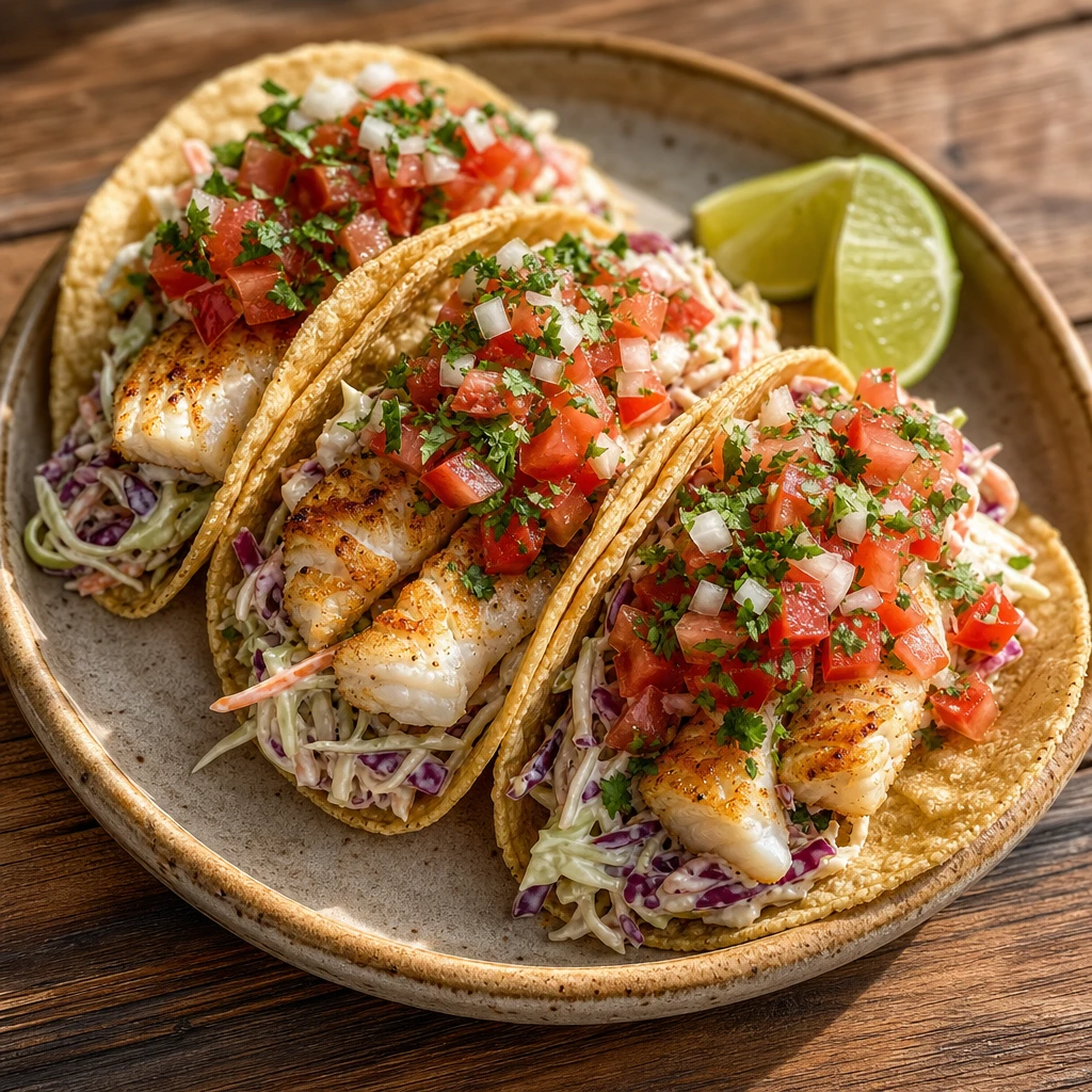 Tacos de Pescado en Hoja de Lechuga con Pico