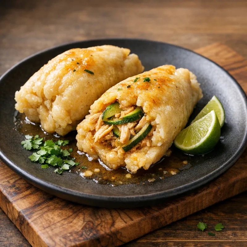 Chuchitos de Maíz con Pechuga de Pollo y Calabacita