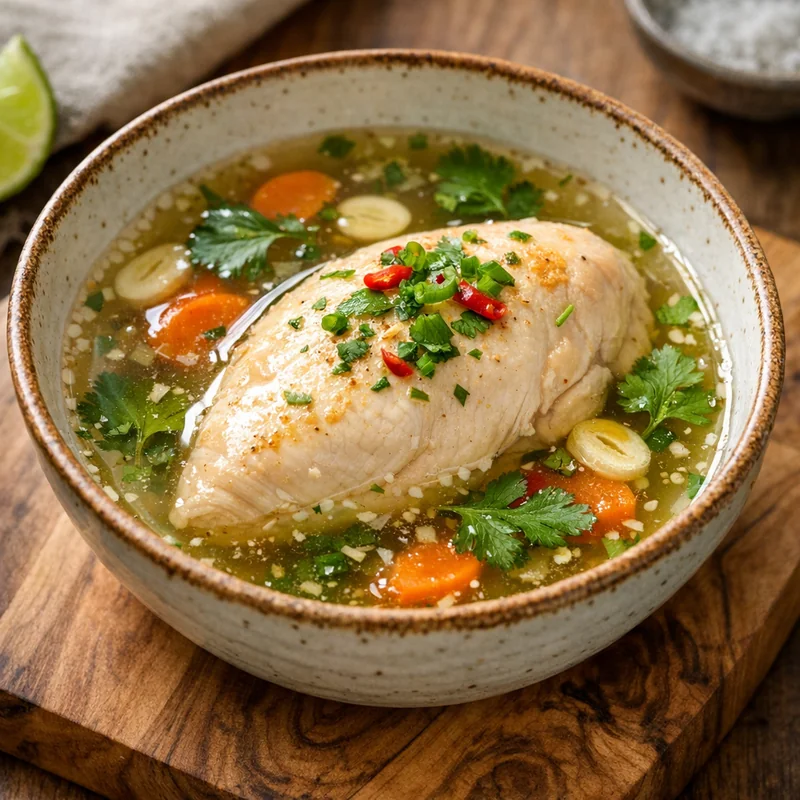 Pechuga de Pollo Moderada en Caldillo Claro
