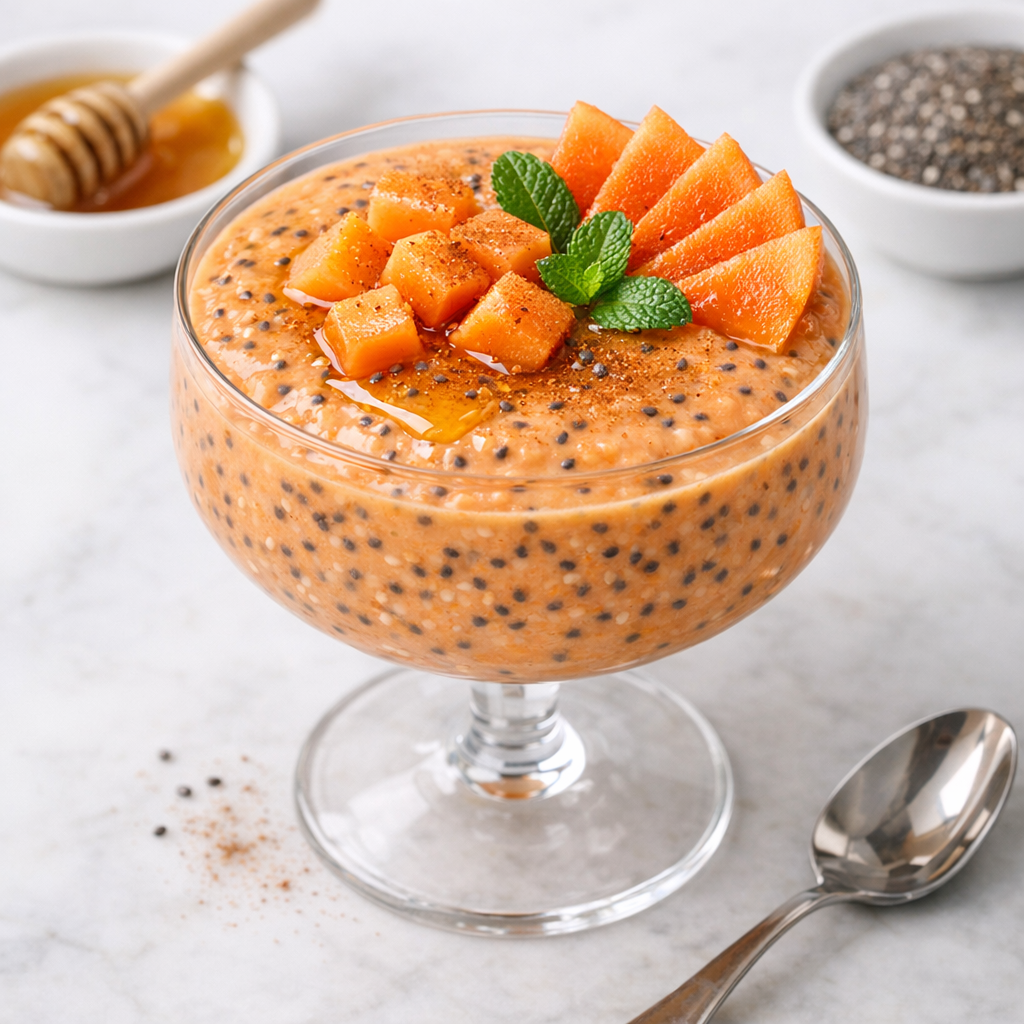 Papilla Nutritiva de Papaya con Chía y Miel