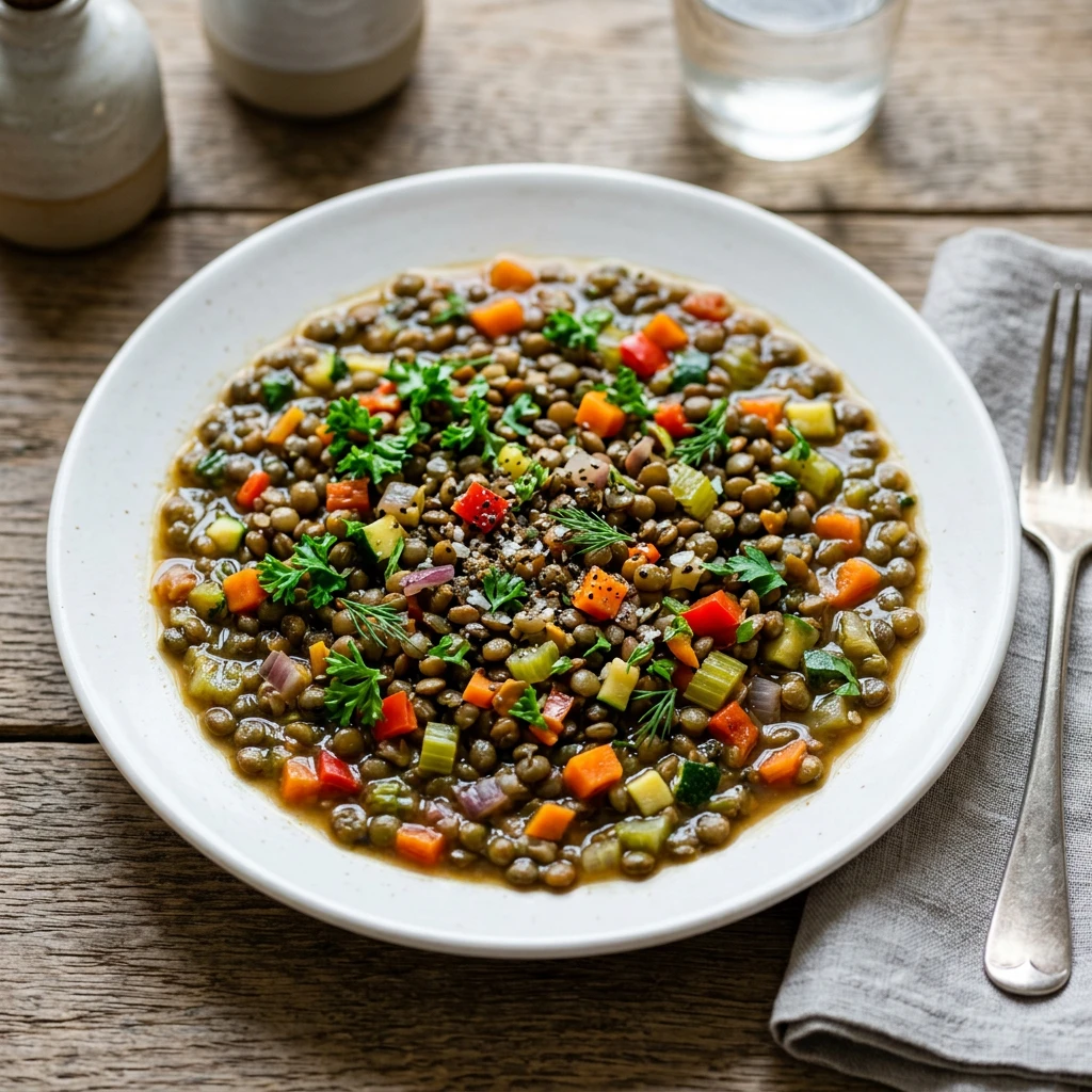 Lentejas con Verduras Picadas