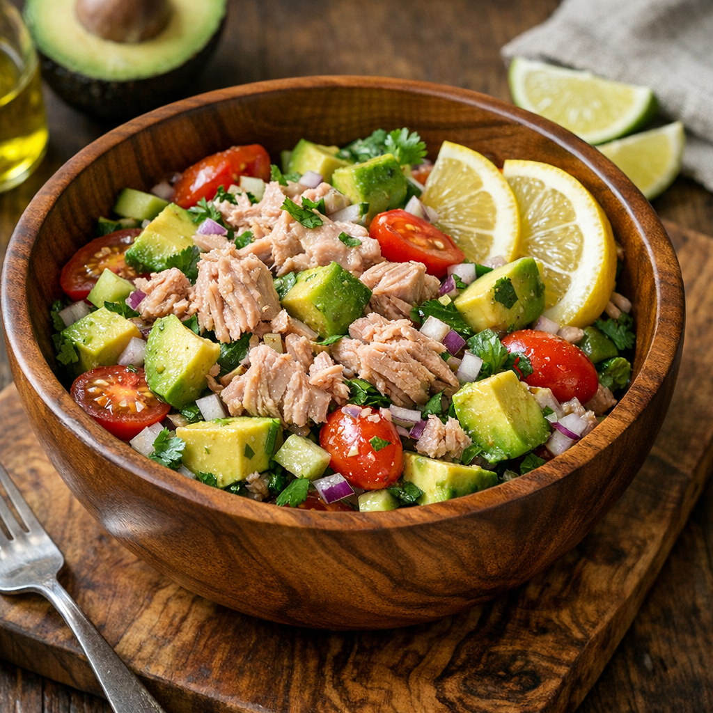 Ensalada de Atún en Agua con Aguacate y Limón