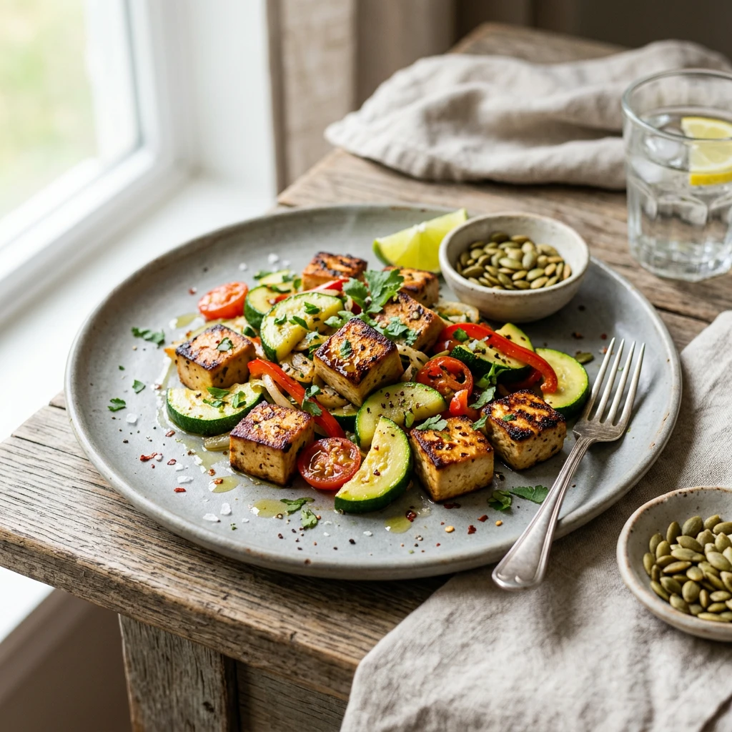 Tofu Firme con Calabacita