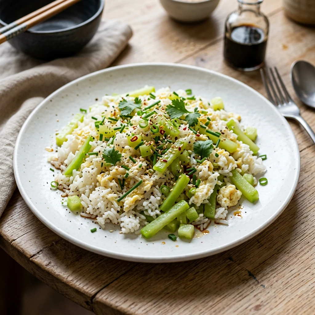 Arroz Blanco con Claras y Chayote