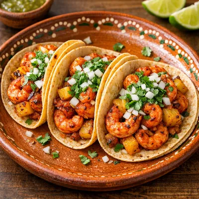 Tacos de Camarón al Pastor Sinaloa